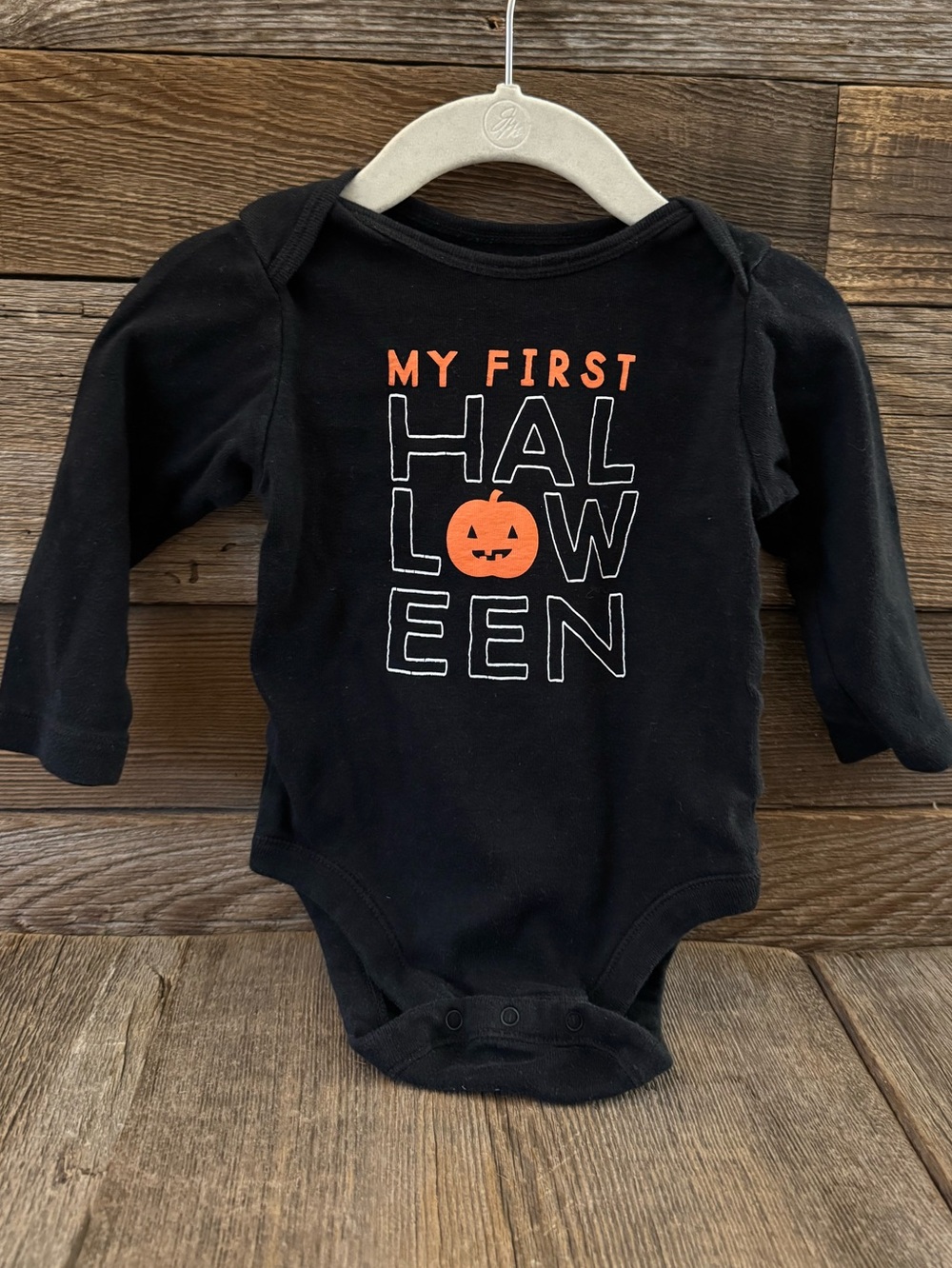 Baby "My First Halloween" Black Long-Sleeve Bodysuit